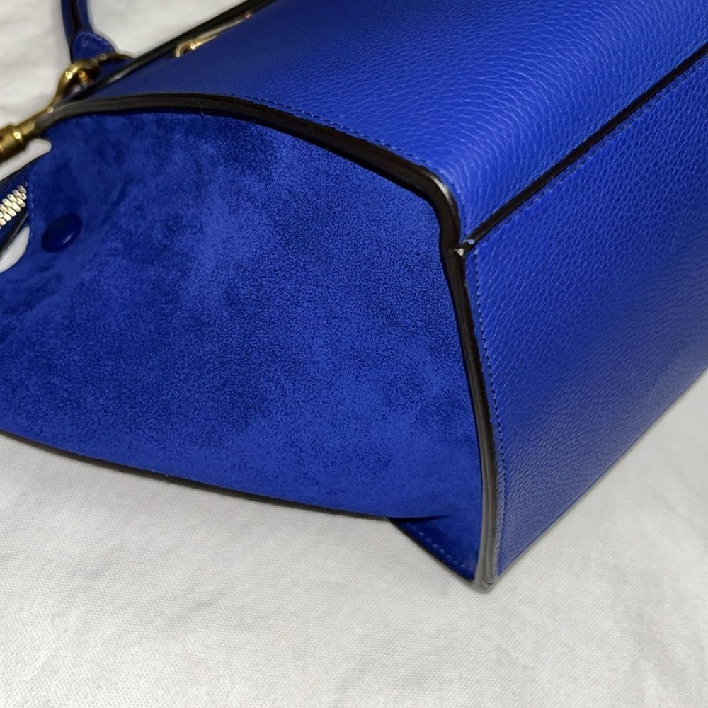 Authentic Celine Leather/Calfskin Suede Trapeze Indigo Shoulder/Top Hand… - Picture 11 of 17